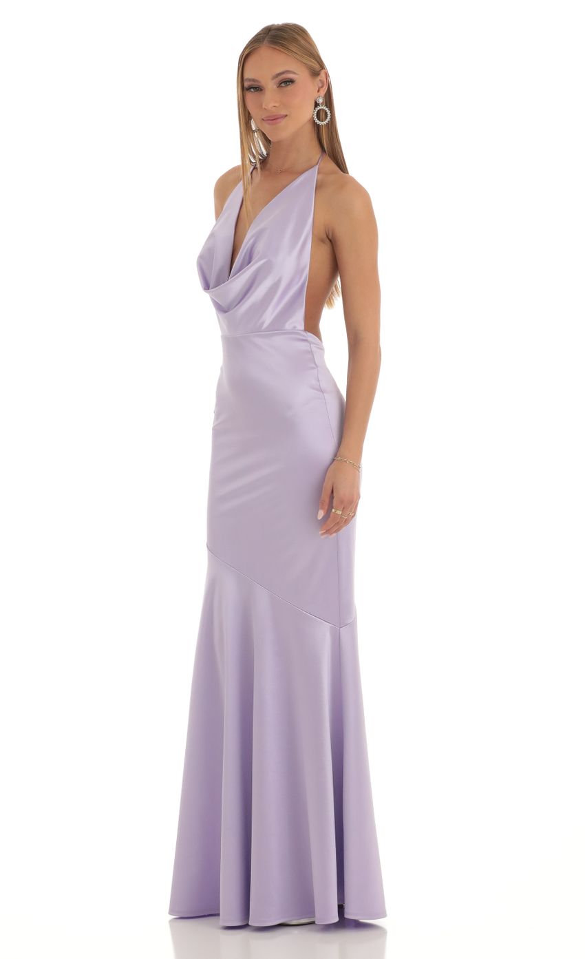 Picture Satin Open Back Maxi Dress in Purple. Source: https://media-img.lucyinthesky.com/data/Feb23/850xAUTO/e1067097-5052-46bf-b485-40d8242306c3.jpg