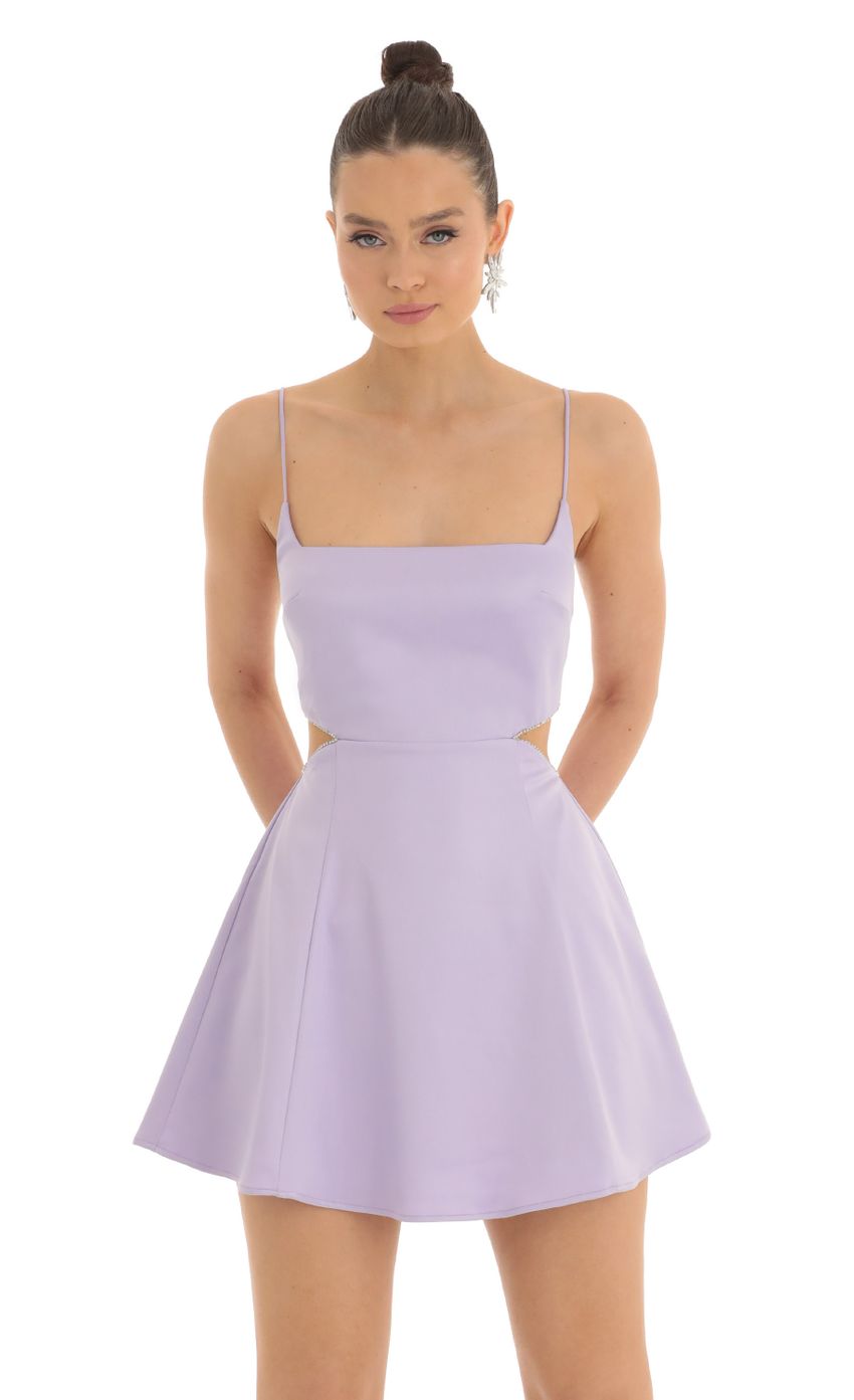 Picture Satin Diamond Cutout Dress in Purple. Source: https://media-img.lucyinthesky.com/data/Feb23/850xAUTO/e5428502-d4d5-4090-a854-91ec8e239c1d.jpg
