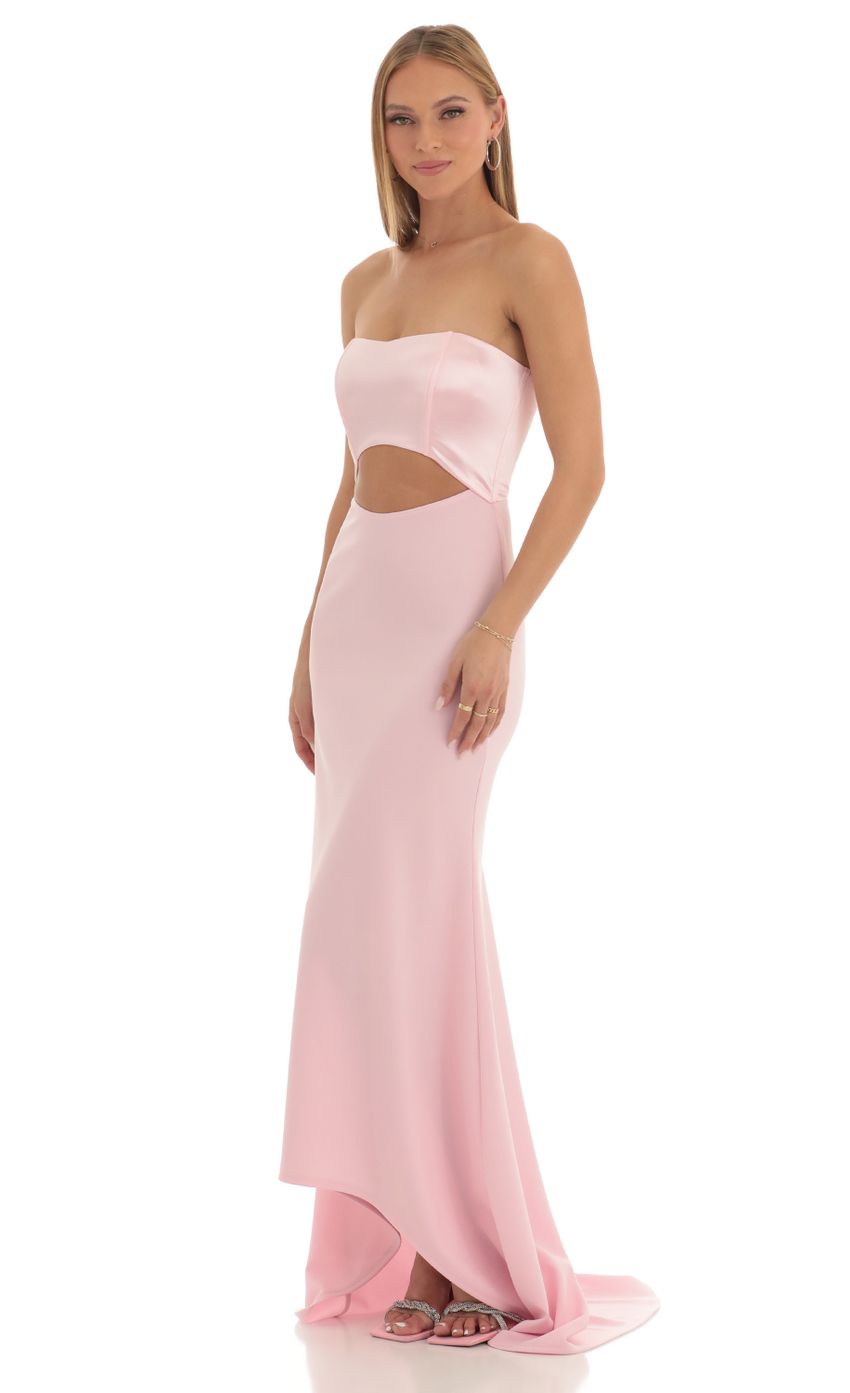 Picture Satin Corset High Low Crepe Maxi Dress in Pink. Source: https://media-img.lucyinthesky.com/data/Feb23/850xAUTO/e64abeae-da2e-4d17-9836-387629509daa.jpg