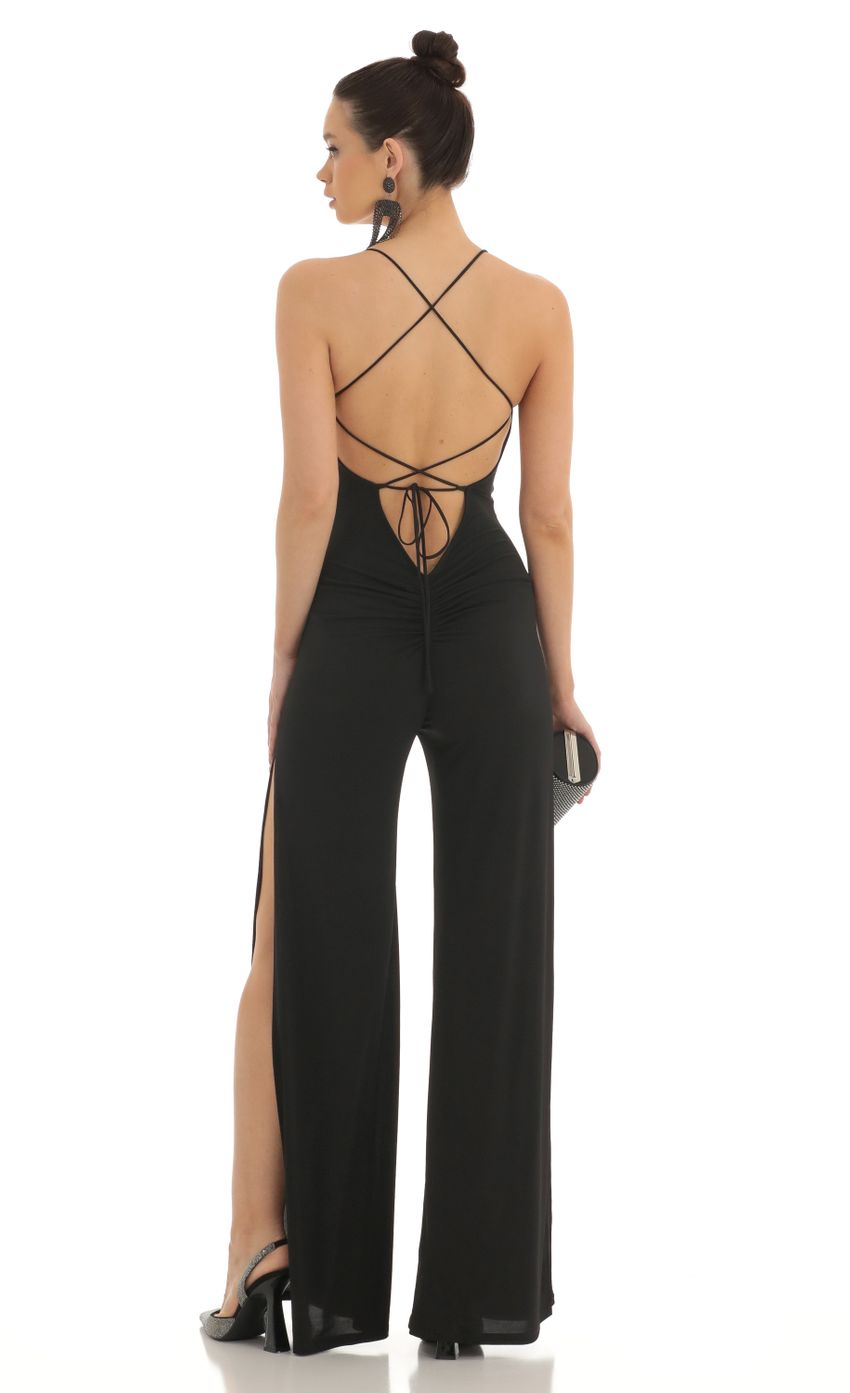 Picture Ruched Sweetheart Jumpsuit in Black. Source: https://media-img.lucyinthesky.com/data/Feb23/850xAUTO/e7e43efb-6616-4b25-a6fb-67a0e5721bb0.jpg