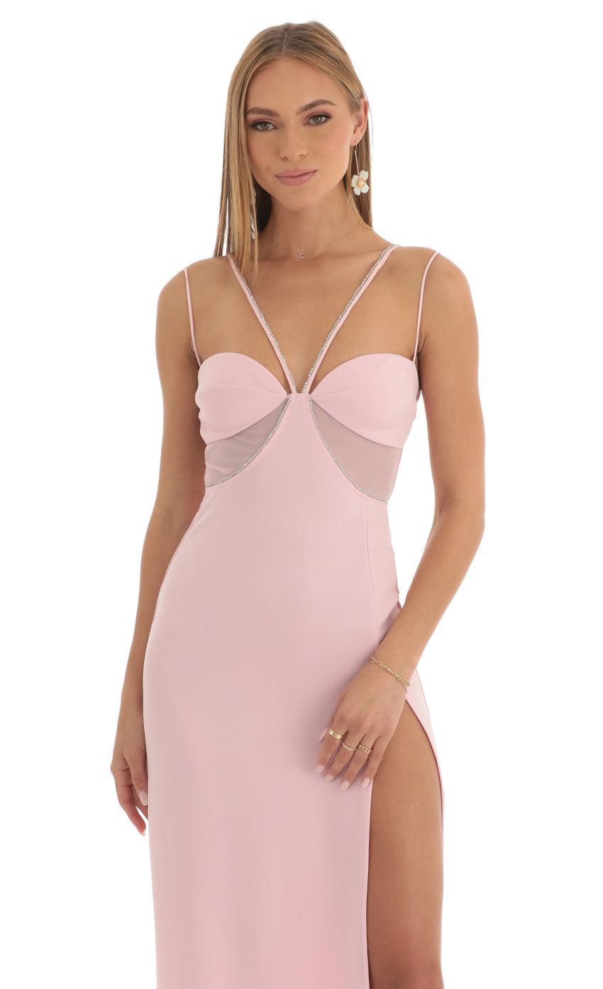 Picture Rhinestone Mesh Cutout Maxi Dress in Pink. Source: https://media-img.lucyinthesky.com/data/Feb23/850xAUTO/ec137b8b-3f1f-47f4-a2a9-549ca76d0be2.jpg