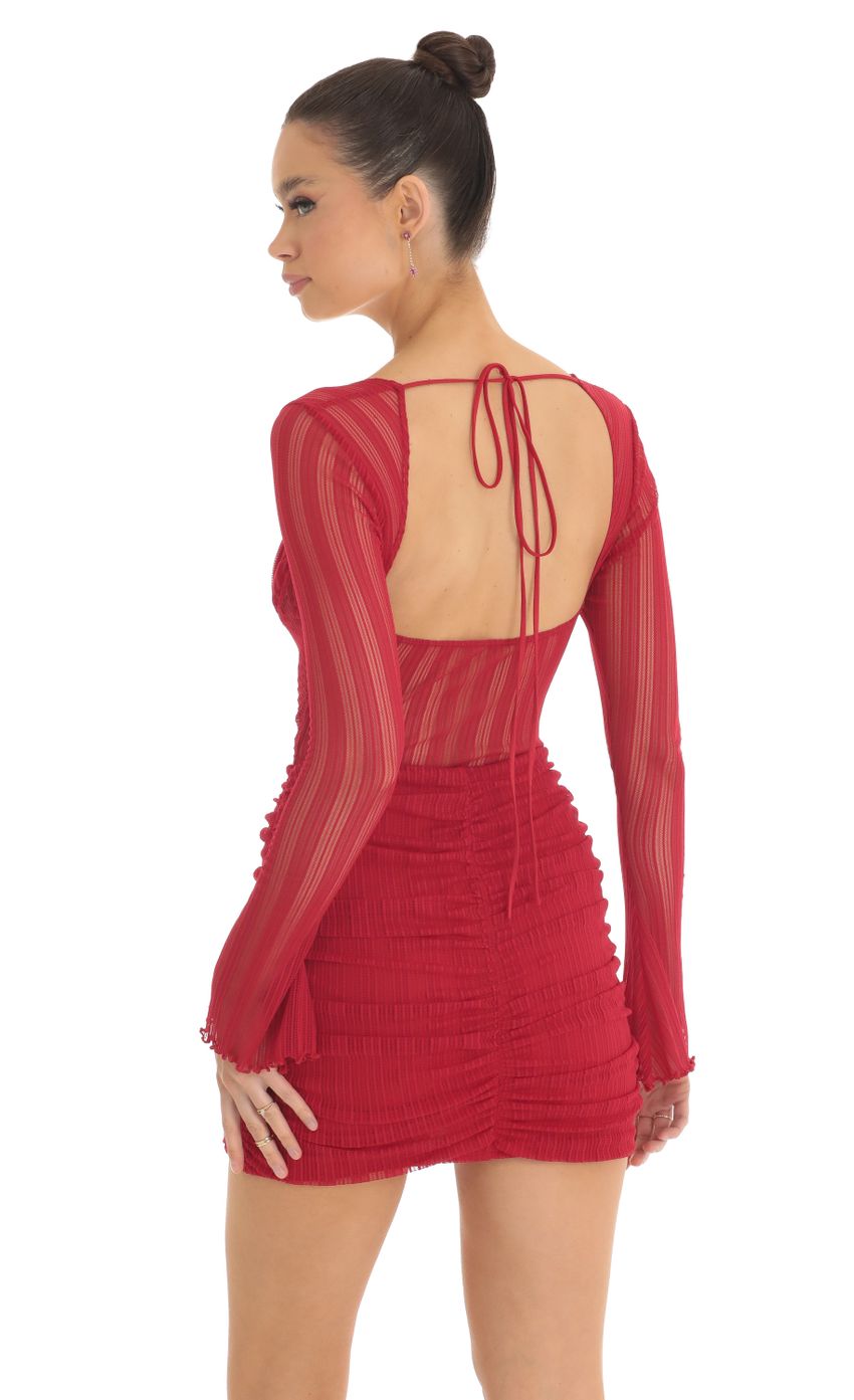 Picture Sheer Mesh Long Sleeve Dress in Red. Source: https://media-img.lucyinthesky.com/data/Feb23/850xAUTO/f89f8d25-0870-4c8a-9006-af613d33596f.jpg