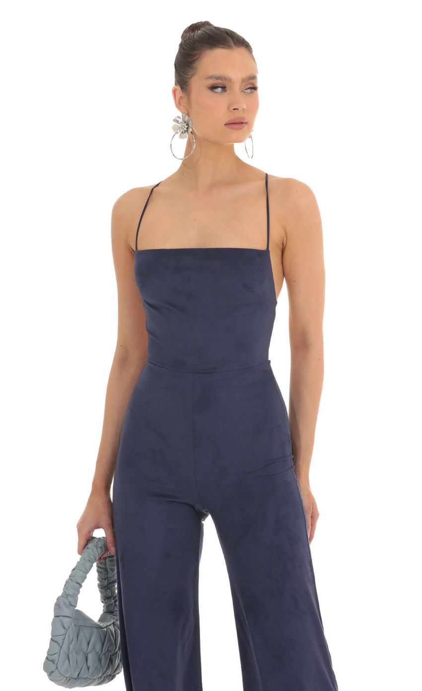 Picture Suede Wide Leg Jumpsuit in Navy. Source: https://media-img.lucyinthesky.com/data/Feb23/850xAUTO/f9af9f39-0770-44e5-921f-4e3abc578b91.jpg