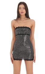 Picture Lace Sequin Strapless Bodycon Dress in Black. Source: https://media-img.lucyinthesky.com/data/Feb24/150xAUTO/33a55668-a2b0-4098-88c1-ffd035a03feb.jpg