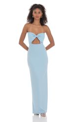 Picture Bow Cutout Strapless Maxi Dress in Blue. Source: https://media-img.lucyinthesky.com/data/Feb24/150xAUTO/4cbb17d1-fb89-4798-ae0f-a444017baabe.jpg