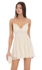 Picture Lace A-line Dress in Cream. Source: https://media-img.lucyinthesky.com/data/Feb24/150xAUTO/69e15c97-ea2d-4a98-bd8b-0b806c2e850a.jpg