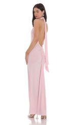 Picture One Shoulder Scarf Strap Maxi Dress in Pink. Source: https://media-img.lucyinthesky.com/data/Feb24/150xAUTO/8e6b5596-07c5-4398-823e-b97b1a9a47b6.jpg