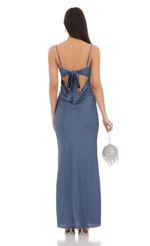 Picture Satin Open Back Maxi Dress in Blue. Source: https://media-img.lucyinthesky.com/data/Feb24/150xAUTO/99291def-a5fe-4d1a-a8dc-5d515134fcae.jpg