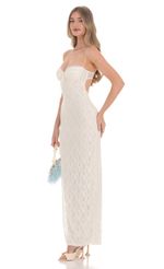 Picture Lace Bodycon Maxi Dress in Ivory. Source: https://media-img.lucyinthesky.com/data/Feb24/150xAUTO/c53c29e1-8b72-4961-b772-08d2c253dc88.jpg