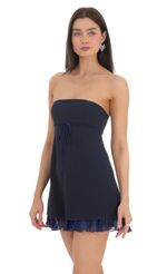 Picture Shimmer Ruffle Strapless Dress in Mauve. Source: https://media-img.lucyinthesky.com/data/Feb24/150xAUTO/d709c67d-39bb-4d5c-899e-e84cb97ec426.jpg