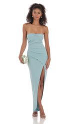 Picture Overlap Strapless Maxi Dress in Mineral Blue. Source: https://media-img.lucyinthesky.com/data/Feb24/150xAUTO/df826b4b-b677-4265-abde-9917d11351dc.jpg