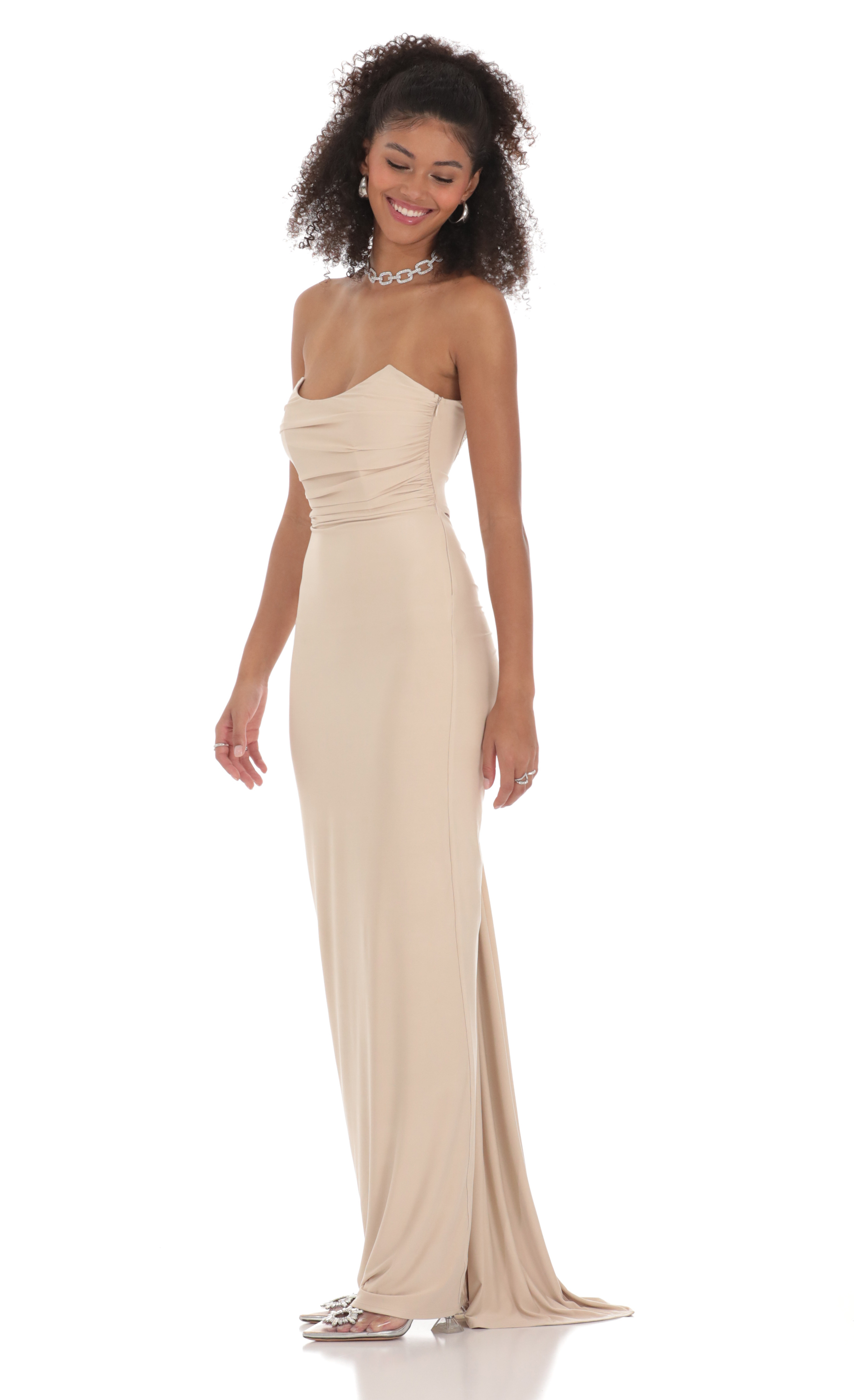 cocktail dresses charlottesville va Nafori Peach A-Line Tea Length Elegant Two Piece V-Neck Dresses Garden Party Dress with Bow 2026 Helori Size:Size 8 / S 18 Occasion Beaded Pageant Gowns Styles