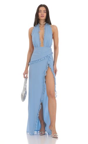 blue long sleeve sequin mini dress ASTA RESORT - Maya Longsleeve Mini Dress