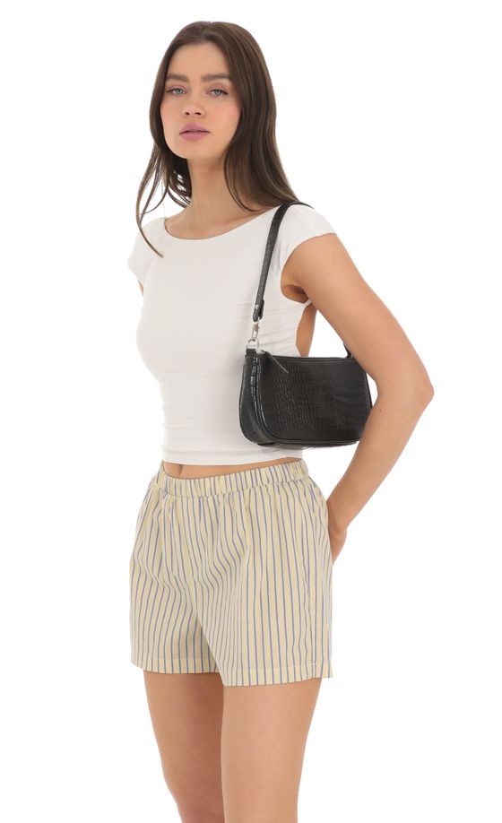 Pin Stripe Shorts in Yellow