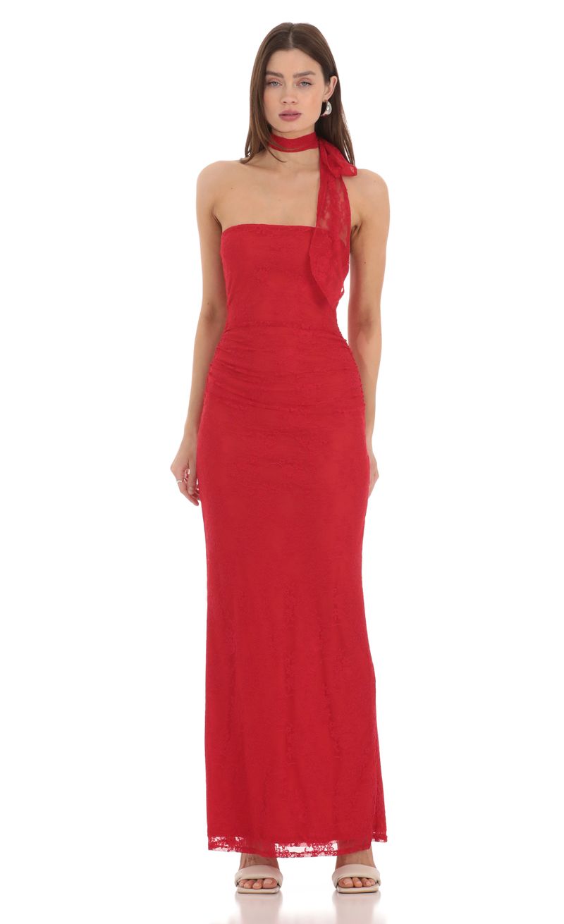 chinese dress ladies Juliet Slinky Maxi Dress with Scarf / Ruby | Meshki