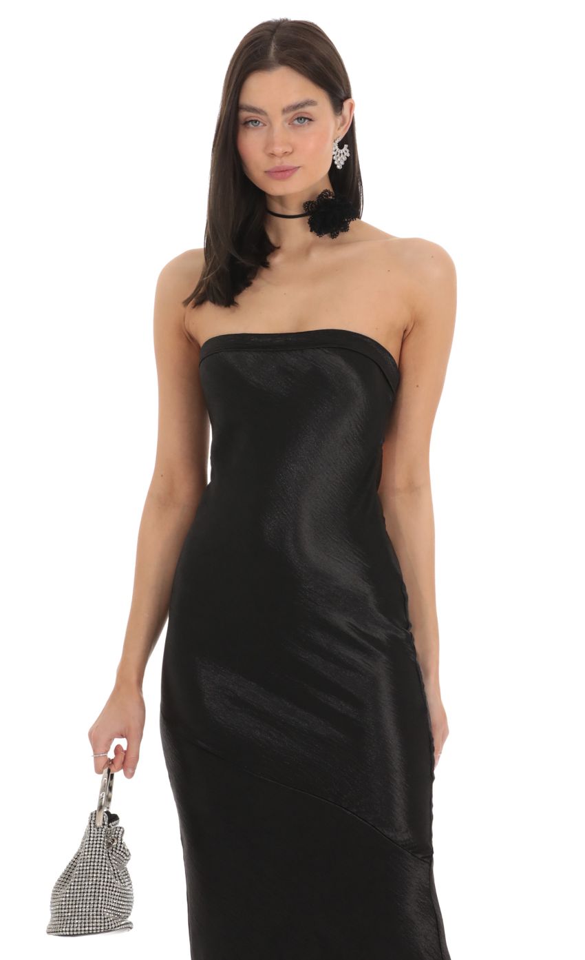 Picture Strapless Satin Maxi Dress in Black. Source: https://media-img.lucyinthesky.com/data/Feb24/850xAUTO/153e149d-58e9-43c1-b257-df8e6fda7f56.jpg