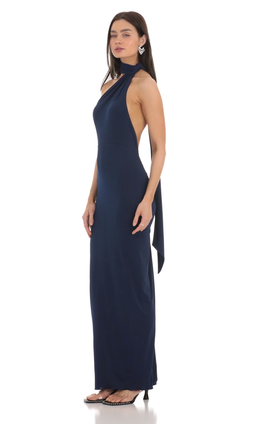 Picture One Shoulder Scarf Strap Maxi Dress in Navy. Source: https://media-img.lucyinthesky.com/data/Feb24/850xAUTO/1cdf0ee1-2d8b-487c-a333-0eb8c8f5a976.jpg