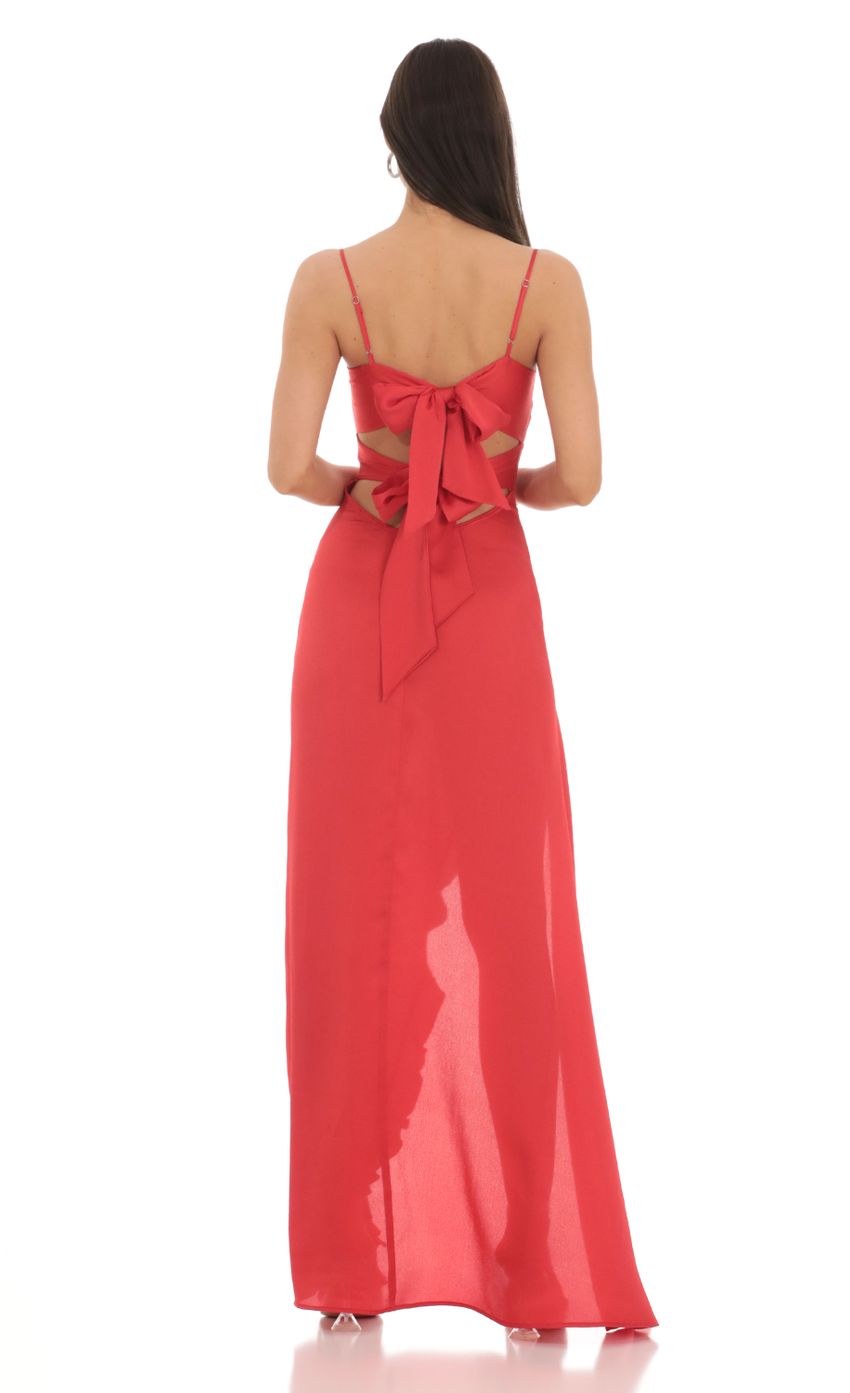 Picture Satin Front Twist Strappy Maxi Dress in Red. Source: https://media-img.lucyinthesky.com/data/Feb24/850xAUTO/35f34950-e8b4-4c4b-b282-0db4ca478882.jpg