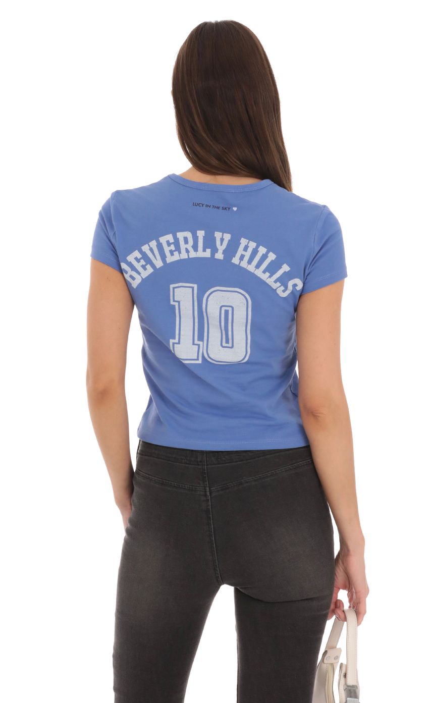 Picture Heart Beverly Hills T-Shirt in Blue. Source: https://media-img.lucyinthesky.com/data/Feb24/850xAUTO/3e6265ec-3969-457d-9af7-25e73f0b714e.jpg