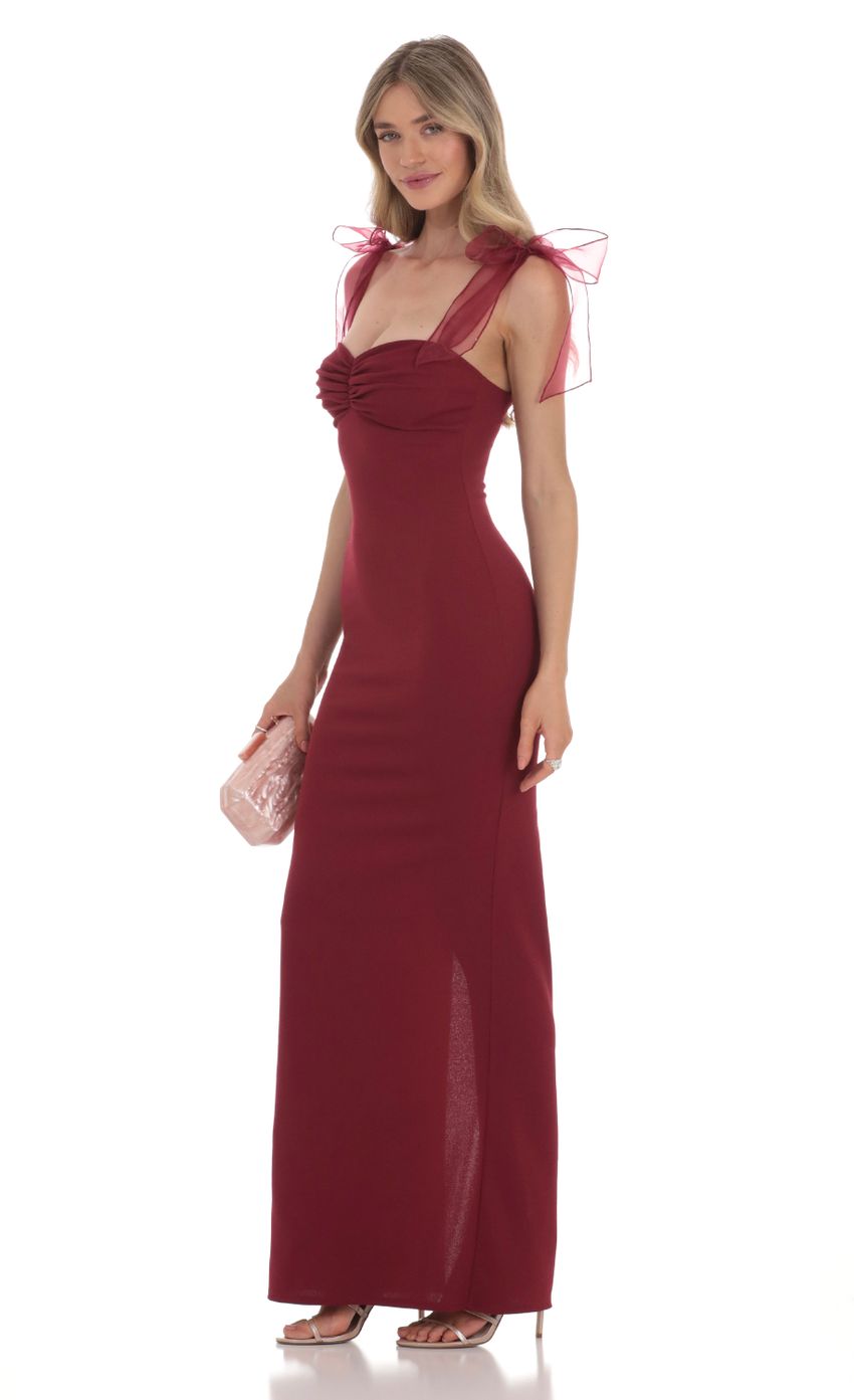 Picture Shoulder Ties Maxi Dress in Maroon. Source: https://media-img.lucyinthesky.com/data/Feb24/850xAUTO/5f4e2b55-afd3-4864-ab9d-6cdba238378b.jpg