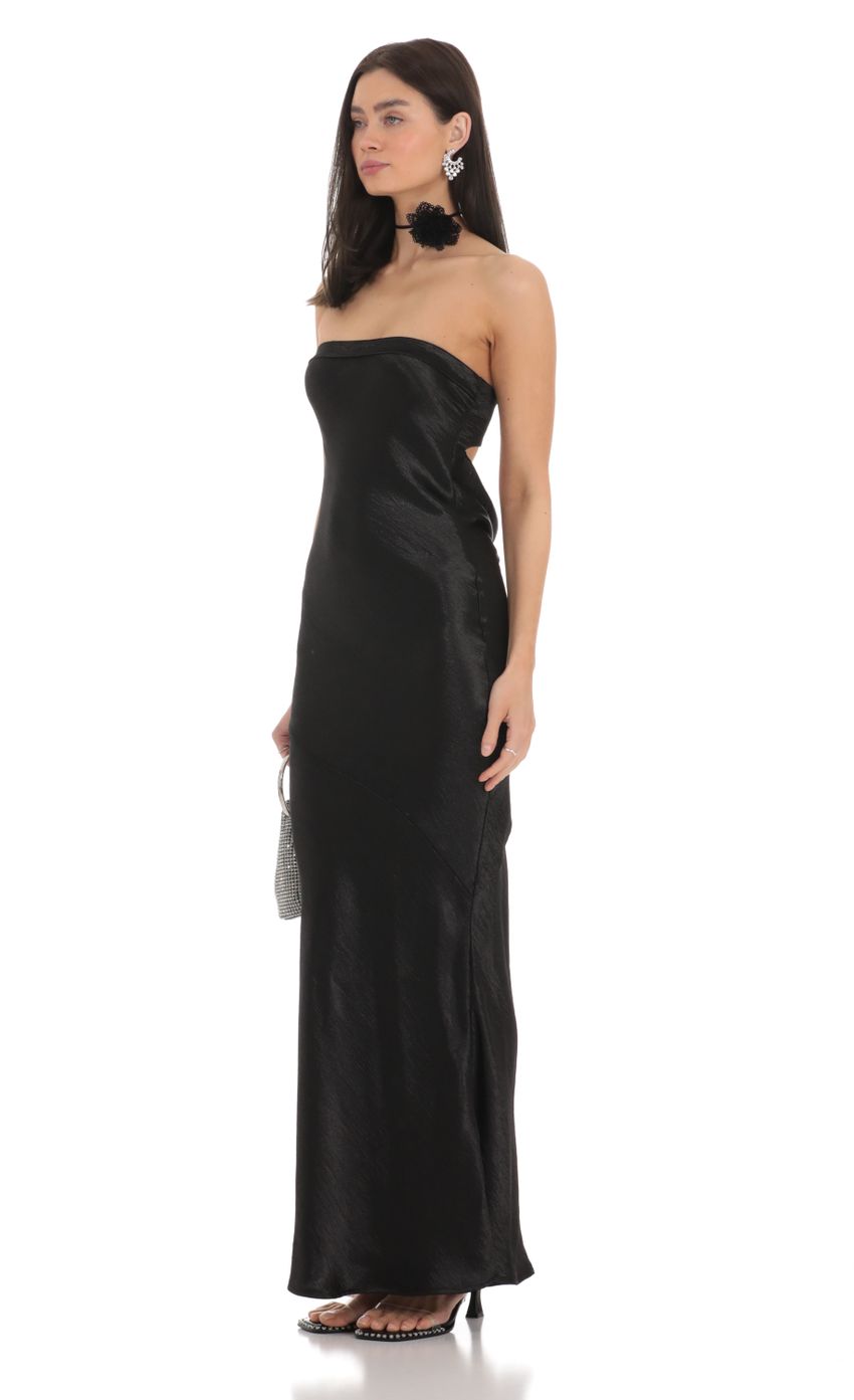 Picture Strapless Satin Maxi Dress in Black. Source: https://media-img.lucyinthesky.com/data/Feb24/850xAUTO/7171a4df-66fc-4d92-8932-92b109bbd41b.jpg