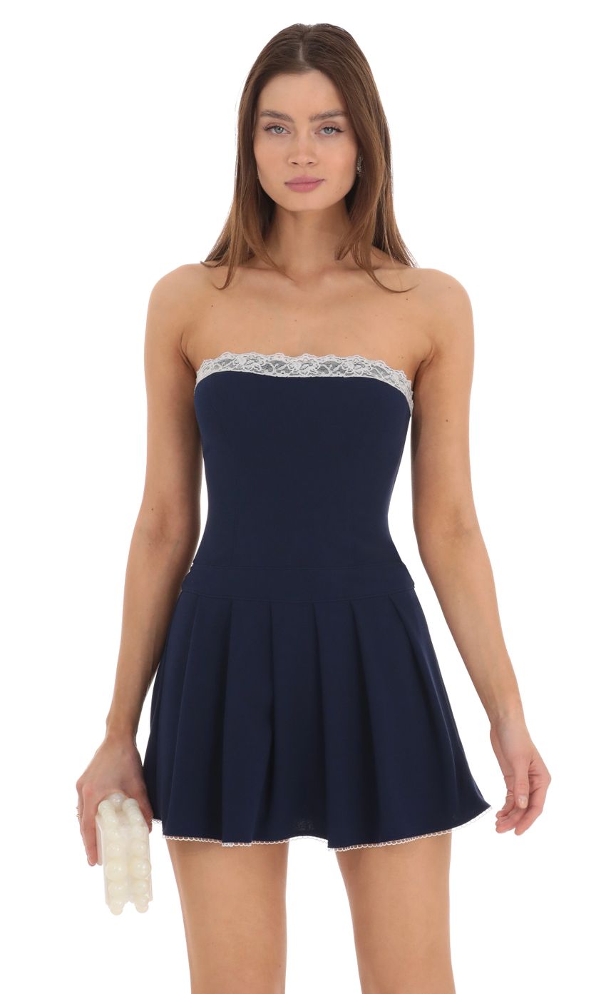 Picture Strapless Pleated Dress in Navy. Source: https://media-img.lucyinthesky.com/data/Feb24/850xAUTO/7c20ed0e-63c1-4762-b138-8050aaf0df07.jpg