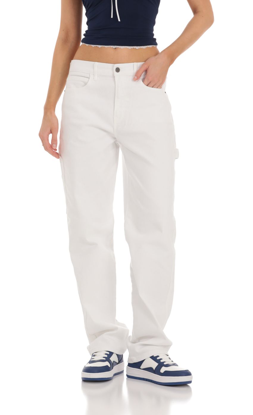 Picture Straight Cargo Jeans in White. Source: https://media-img.lucyinthesky.com/data/Feb24/850xAUTO/7e84820f-479b-459d-800c-b70273181237.jpg