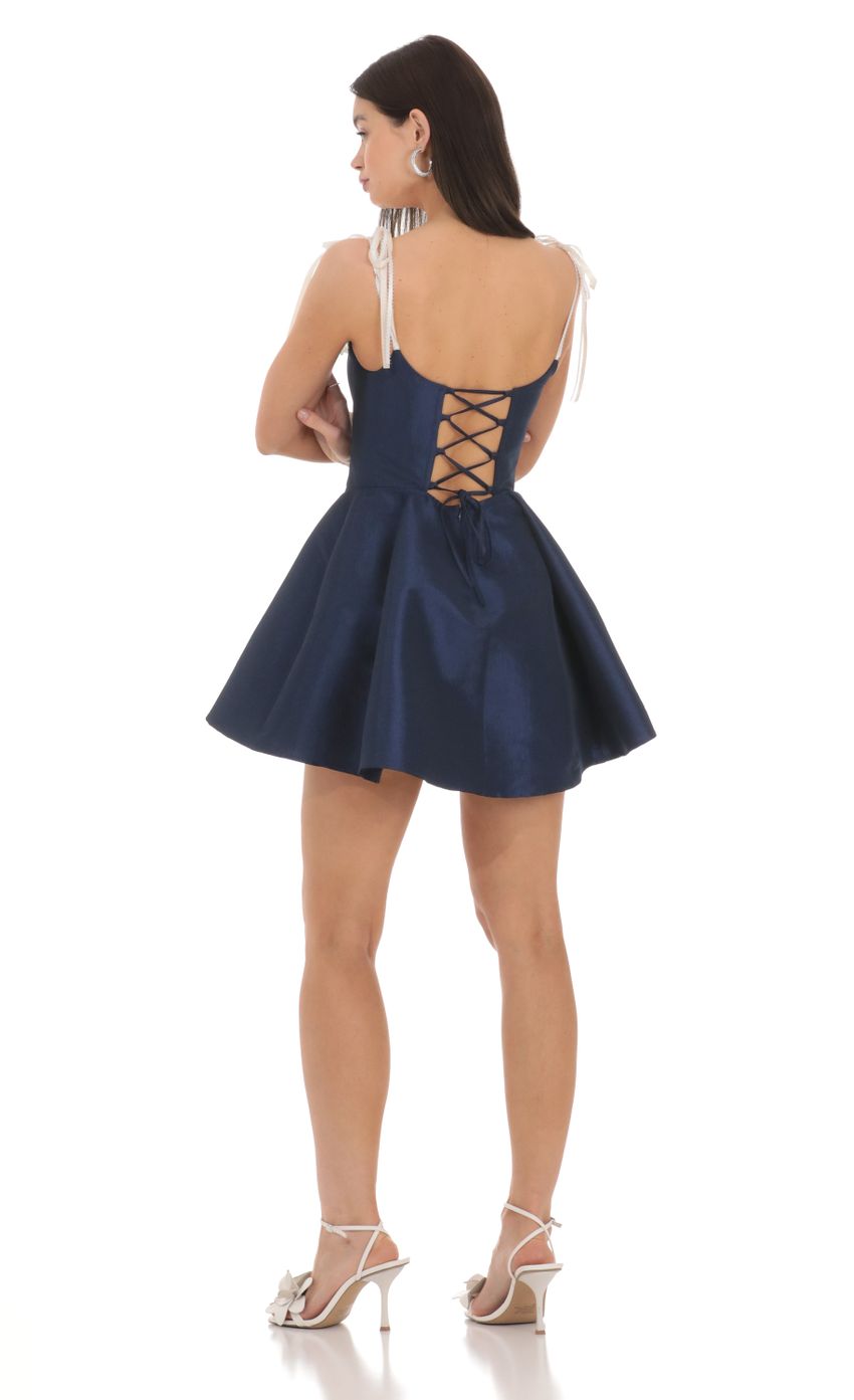 Picture Lace Trim Fit and Flare Dress in Navy. Source: https://media-img.lucyinthesky.com/data/Feb24/850xAUTO/7f6bb5b3-f0dd-481f-933c-29c9de758755.jpg