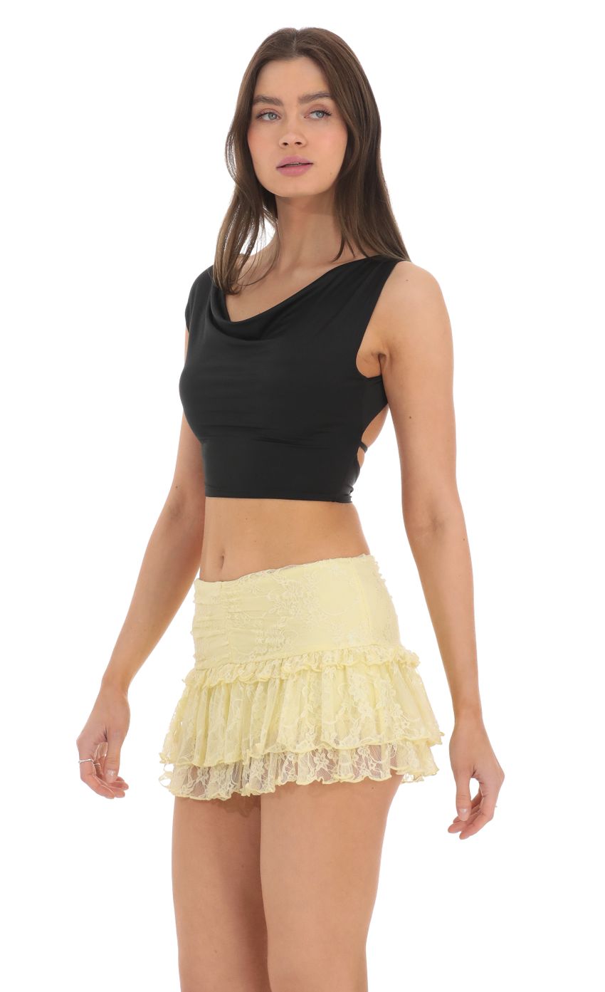 Picture Lace Ruffle Skort in Yellow. Source: https://media-img.lucyinthesky.com/data/Feb24/850xAUTO/8bcaef4f-2fbe-4000-9279-b7d0b412e4a0.jpg