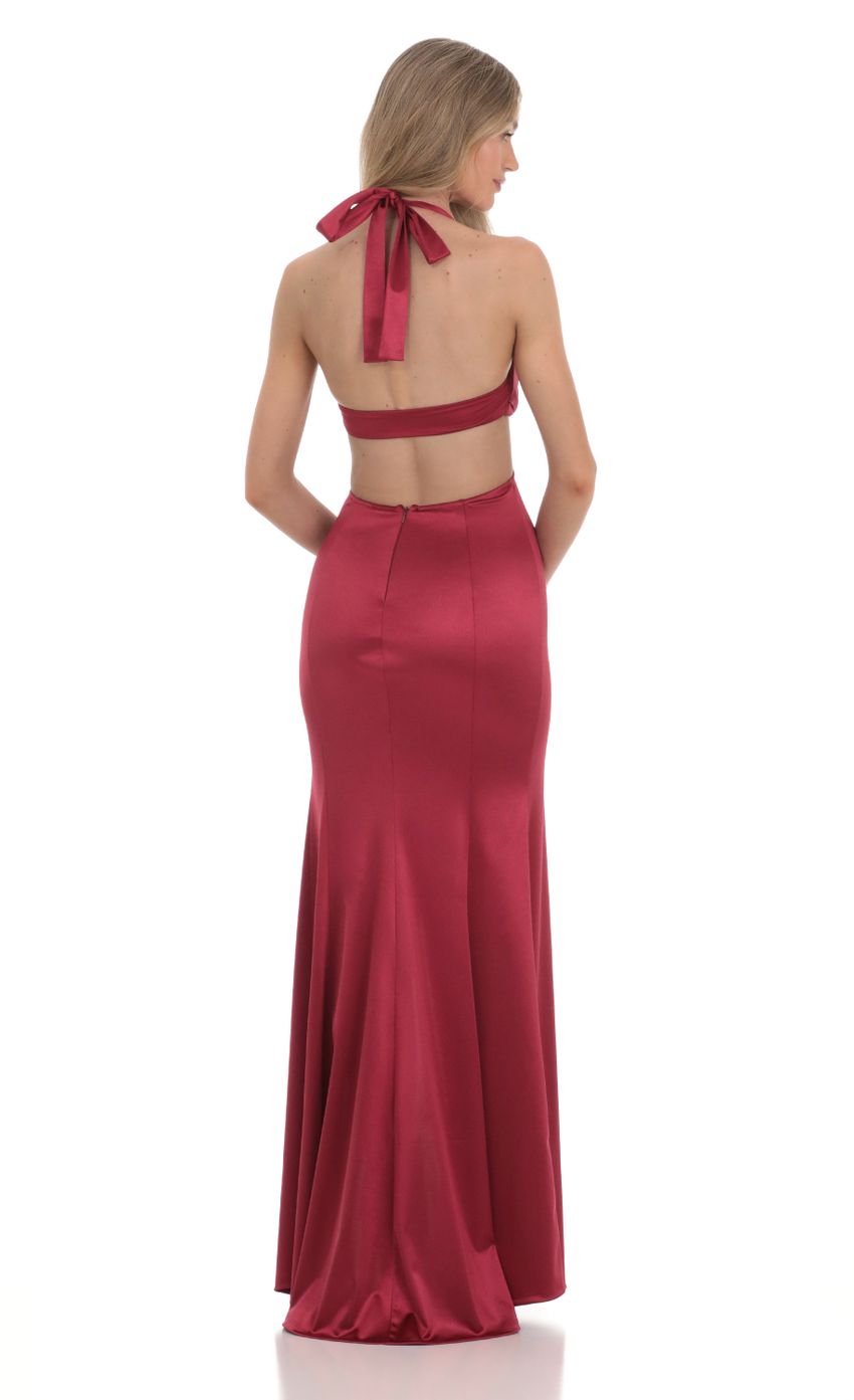 Picture Satin Cutout Maxi Dress in Red. Source: https://media-img.lucyinthesky.com/data/Feb24/850xAUTO/8f16341c-22e7-440a-91e7-c6b7b4879faa.jpg