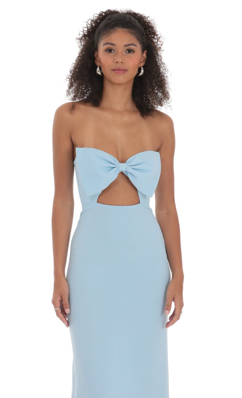 Picture Bow Cutout Strapless Maxi Dress in Blue. Source: https://media-img.lucyinthesky.com/data/Feb24/850xAUTO/956c345e-965b-4b1f-aaa3-9af8af9a0ed7.jpg