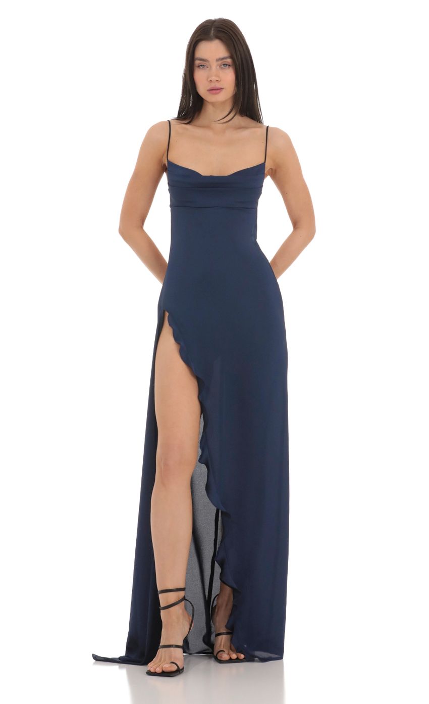 Picture Cowl Neck Satin Open Back Maxi Dress in Navy. Source: https://media-img.lucyinthesky.com/data/Feb24/850xAUTO/ac4d9567-8cbd-44bc-804b-afe4a070b346.jpg