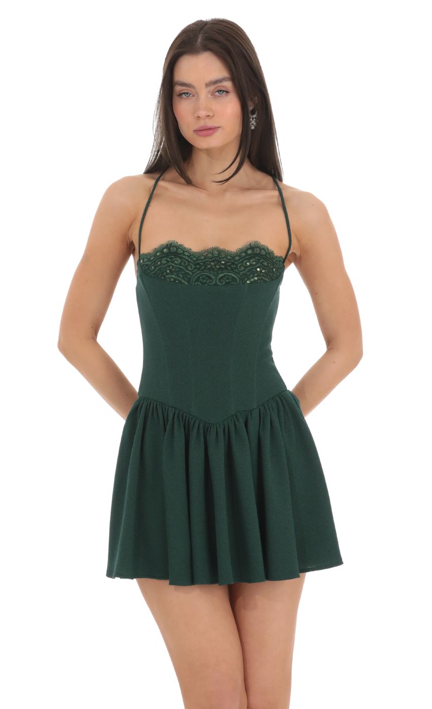 Picture Embroidered Sequin Corset A-line Dress in Green. Source: https://media-img.lucyinthesky.com/data/Feb24/850xAUTO/b0cc9b85-2168-4a44-8896-90308ebe184e.jpg