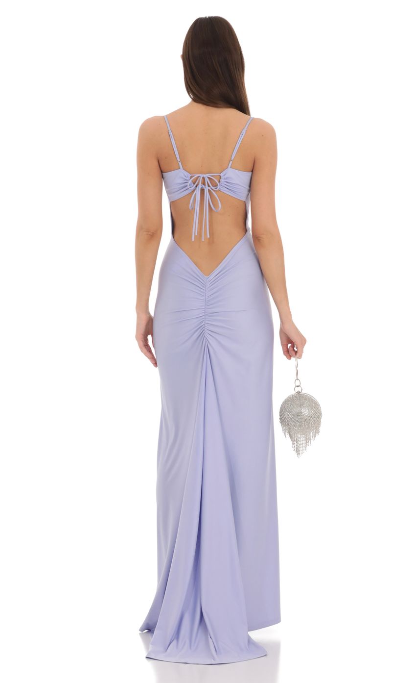 Picture Ruched Maxi Dress in Blue. Source: https://media-img.lucyinthesky.com/data/Feb24/850xAUTO/b53fb87a-64c1-496e-b0c6-01ece162a3c6.jpg