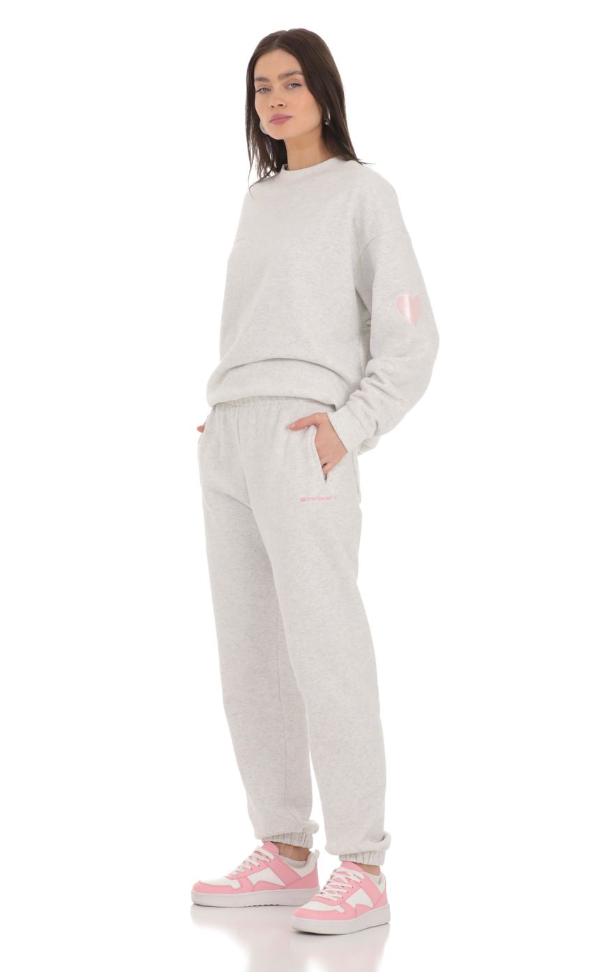 Picture Heart Cinched Sweatpants in Grey. Source: https://media-img.lucyinthesky.com/data/Feb24/850xAUTO/c0aaa991-f297-4d5b-9466-480d8762847d.jpg