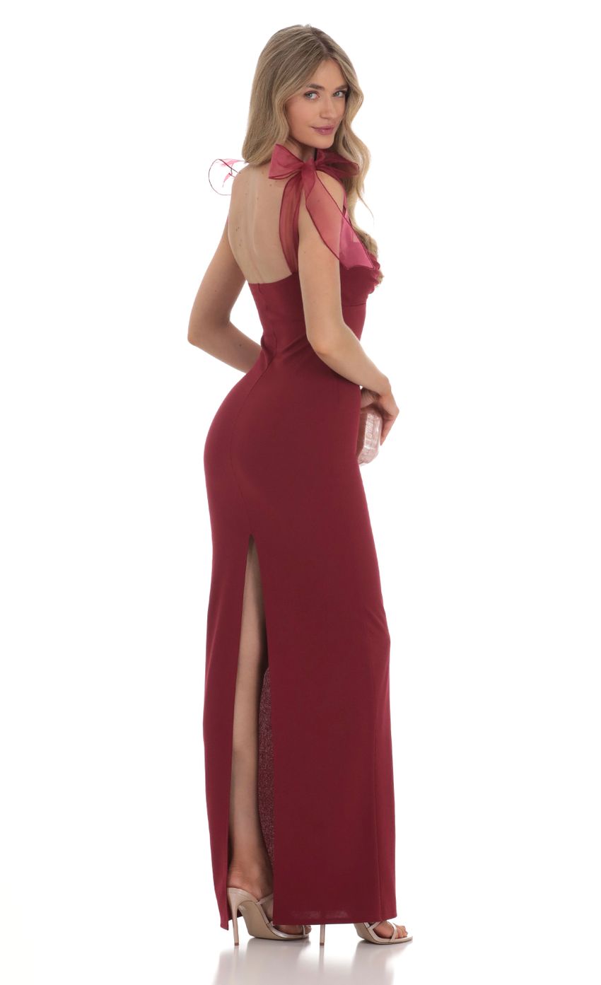 Picture Shoulder Ties Maxi Dress in Maroon. Source: https://media-img.lucyinthesky.com/data/Feb24/850xAUTO/c2d7d6ce-8a53-4afd-9934-eb9352cdcece.jpg