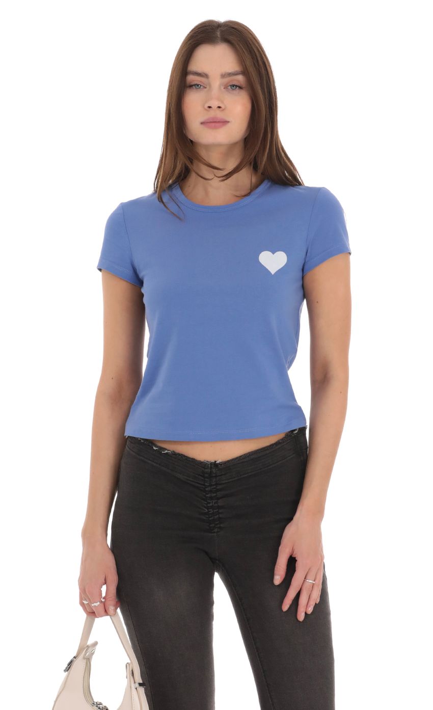 Picture Heart Beverly Hills T-Shirt in Blue. Source: https://media-img.lucyinthesky.com/data/Feb24/850xAUTO/c5bd9908-2914-4b46-ad02-d463bad86e1e.jpg