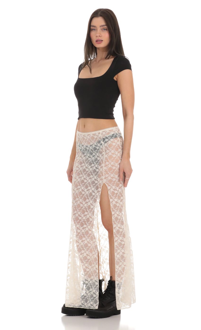 Picture Sheer Lace Maxi Skirt in Cream. Source: https://media-img.lucyinthesky.com/data/Feb24/850xAUTO/cfe28fab-0f81-456e-991c-7fe1f5ff6b55.jpg