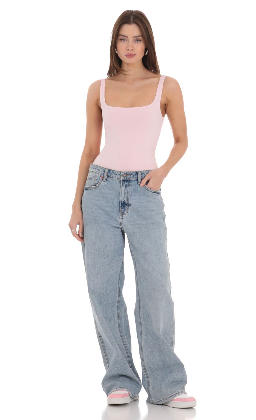 Picture Basic Tank Bodysuit in Pink. Source: https://media-img.lucyinthesky.com/data/Feb24/850xAUTO/e46c044d-dc6f-4793-bfe6-07924ee2fa40.jpg