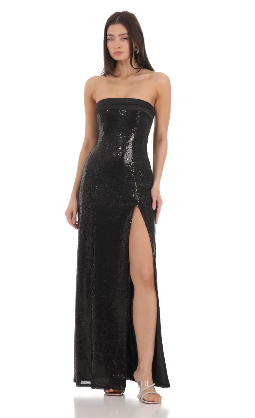 Picture Sequin Satin Back Tie Maxi Dress in Black. Source: https://media-img.lucyinthesky.com/data/Feb24/850xAUTO/e7d68a67-415a-4976-ac18-2cf6c778e681.jpg