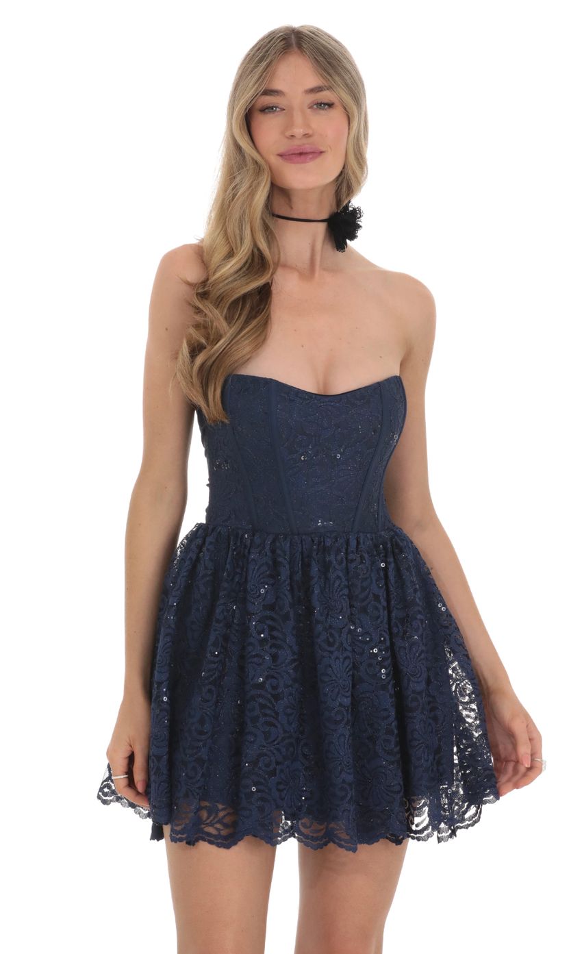 Picture Lace Sequin Corset A-line Dress in Navy. Source: https://media-img.lucyinthesky.com/data/Feb24/850xAUTO/f4e03c1e-065e-4942-bade-4daa88d79775.jpg