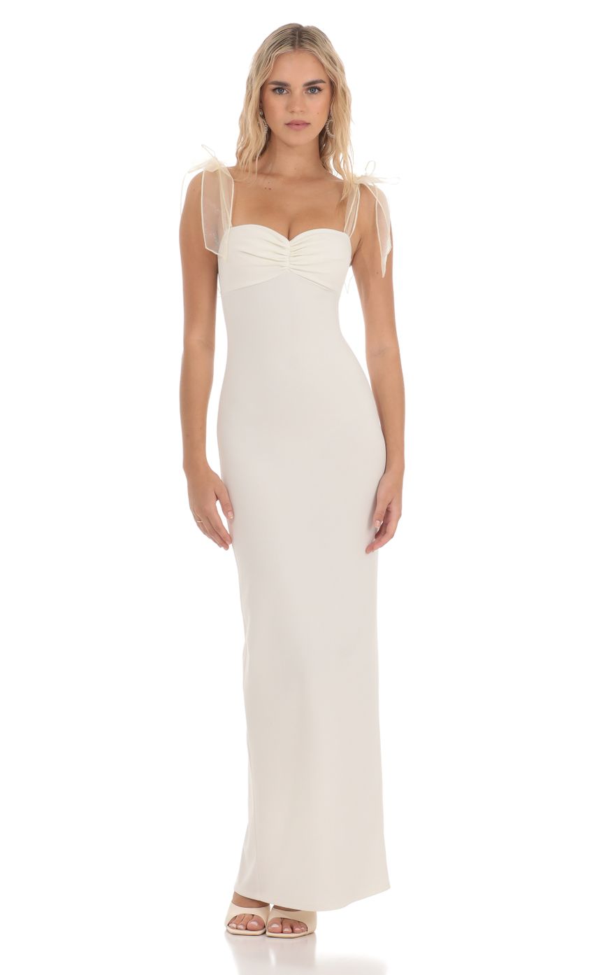 Picture Shoulder Ties Maxi Dress in White. Source: https://media-img.lucyinthesky.com/data/Feb24/850xAUTO/f73cfbc7-90f7-4ffb-8497-5a7f058add69.jpg