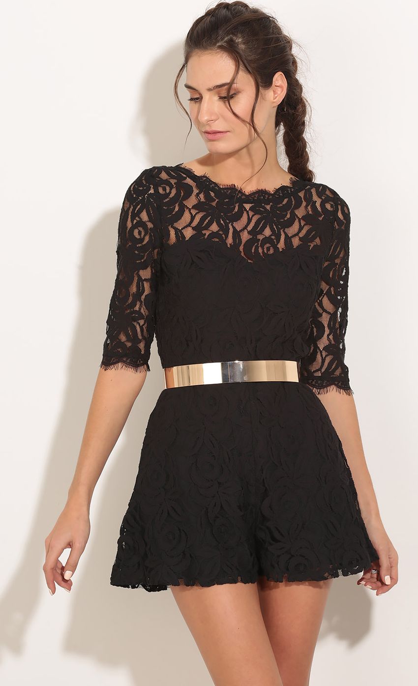 Picture Floral Lace Sweetheart Romper In Black. Source: https://media-img.lucyinthesky.com/data/Jan16_1/850xAUTO/0Y5A0900.JPG