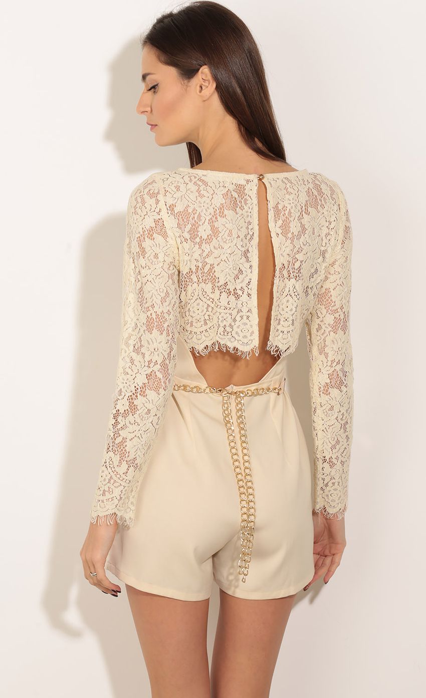 Picture Lace Sleeve Playsuit In Vanilla. Source: https://media-img.lucyinthesky.com/data/Jan16_1/850xAUTO/0Y5A1685.JPG