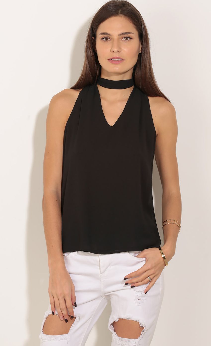 Picture High Neck Chiffon Top In Black. Source: https://media-img.lucyinthesky.com/data/Jan16_1/850xAUTO/0Y5A2876.JPG