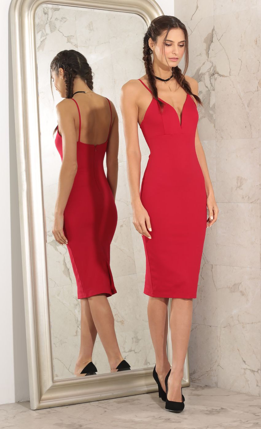 Picture Classic Midi Bodycon Dress In Red. Source: https://media-img.lucyinthesky.com/data/Jan16_2/850xAUTO/0Y5A47671.JPG