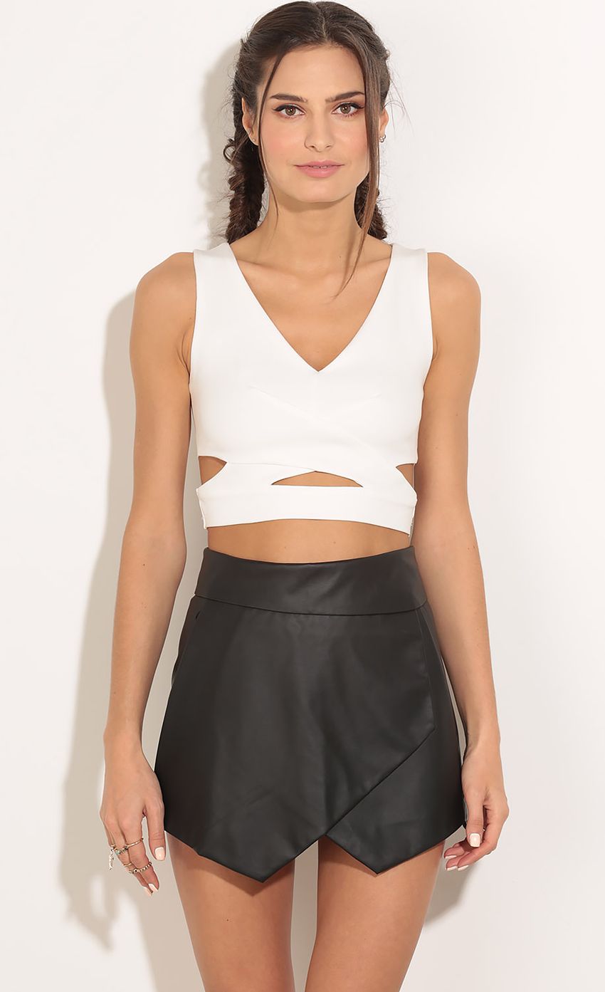 Product image for Peek-A-Boo Crop Top In White