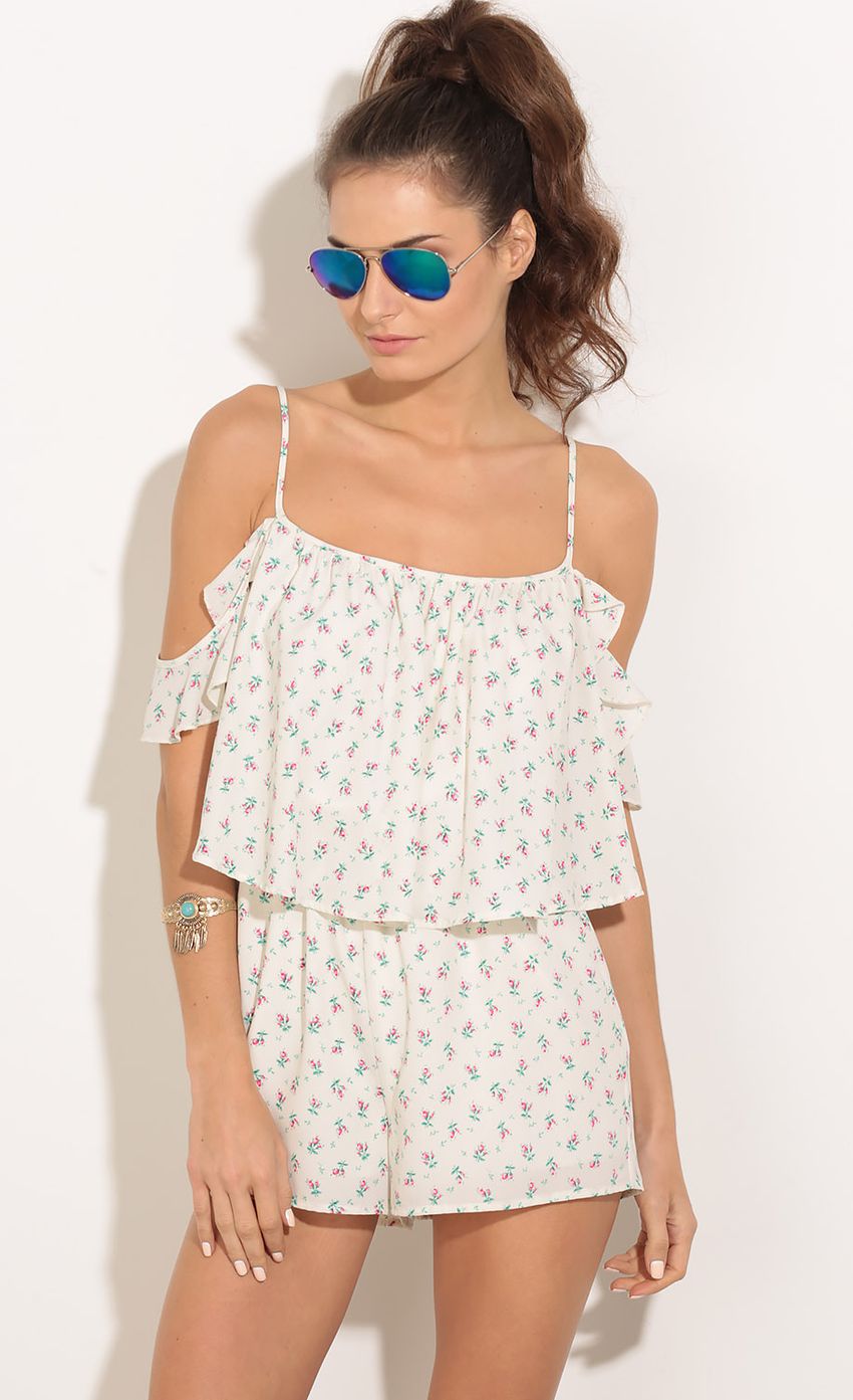 Picture Open Shoulder Rose Print Playsuit In Cream. Source: https://media-img.lucyinthesky.com/data/Jan16_2/850xAUTO/0Y5A7514.JPG
