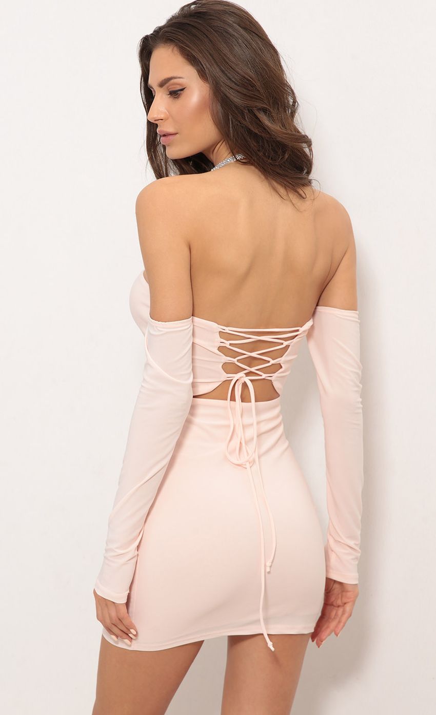 Picture Dala Party Dress In Blush. Source: https://media-img.lucyinthesky.com/data/Jan18_1/850xAUTO/0Y5A2672.JPG