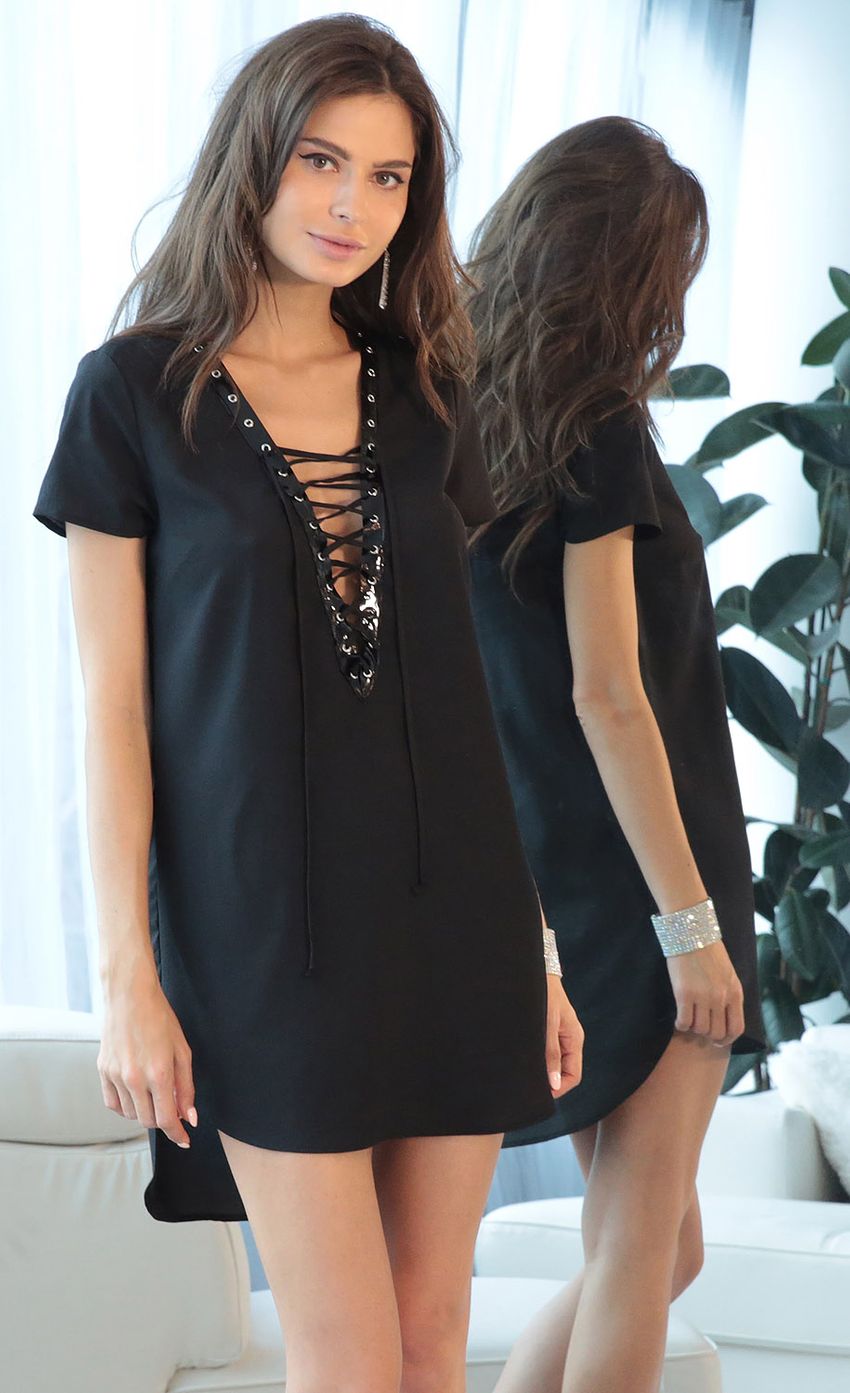 Picture Lace-Up Dress in Black. Source: https://media-img.lucyinthesky.com/data/Jan18_2/850xAUTO/0Y5A2402SS.JPG